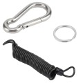 RV Trailer Spring Safety Rope Breakaway Cable, Safety Buckle Size:M8 x 80mm(Dark Grey)