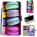 For Xiaomi Redmi Note 10 5G Coloured Drawing Cross Texture Horizontal Flip PU Leather Case with Hold