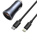 Baseus TZCCJD-B0G 40W USB + Type-C / USB-C Car Fast Charging Charger Set with 1m Type-C / USB-C to 8