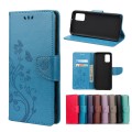 For Xiaomi Redmi Note 10 5G Butterfly Flower Pattern Horizontal Flip Leather Case with Holder & Card