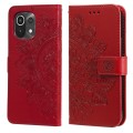 For Xiaomi Mi 11 7-petal Flowers Embossing Pattern Horizontal Flip PU Leather Case with Holder & Car