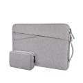 ND01DS Polyester Notebook Laptop Liner Bag with Small Bag, Size:13.3 inch(Hemp Grey)