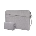 ND01DS Polyester Notebook Laptop Liner Bag with Small Bag, Size:14.1-15.4 inch(Hemp Grey)