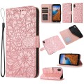 For Xiaomi Redmi 7A Skin Feel Embossed Sunflower Horizontal Flip Leather Case with Holder & Card Slo