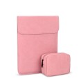 PU02 Ultra-thin Notebook Liner Bag with Small Bag, Size:13.3 inch(Pink)