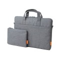 POFOKO A530 Series Portable Laptop Bag with Small Bag & Removable Strap, Size:14-15.4 inch(Light Gra