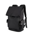 SJ02 13-15.6 inch Universal Large-capacity Laptop Backpack with USB Charging Port(Black)