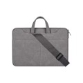 ST06SDJ Frosted PU Business Laptop Bag with Detachable Shoulder Strap, Size:14.1-15.4 inch(Dark Gray