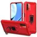 For Xiaomi Redmi 9T / 9 Power Carbon Fiber Protective Case with 360 Degree Rotating Ring Holder(Red)