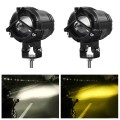 G0025 M3 9-30V 90W 6000K/3000K 9000LM 6 ZES-3575 LEDs White Light+Yellow Light Motorcycle Large Lens