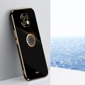 For Xiaomi Redmi Note 9 5G XINLI Straight 6D Plating Gold Edge TPU Shockproof Case with Ring Holder(