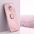For Xiaomi Redmi Note 9 5G XINLI Straight 6D Plating Gold Edge TPU Shockproof Case with Ring Holder(