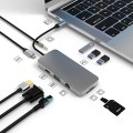 Basix BL10V 10 in 1 USB-C / Type-C to RJ45 + VGA + HDMI + 3.5mm AUX + SD / TF Card Slot + PD USB-C /