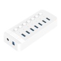 ORICO CT2U3-7AB-WH 7 In 1 Plastic Stripes Multi-Port USB HUB with Individual Switches, EU Plug(White