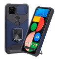 For Google Pixel 5a 5G Sliding Camera Cover Design PC + TPU Shockproof Case with Ring Holder & Card