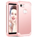 For Google Pixel 3a XL 3 in 1 Shockproof PC + Silicone Protective Case(Rose Gold)