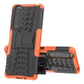 For Sony Xperia 1 III Tire Texture Shockproof TPU+PC Protective Case with Holder(Orange)