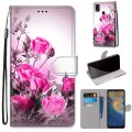 For ZTE Blade A51 Coloured Drawing Cross Texture Horizontal Flip PU Leather Case with Holder & Card