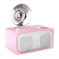 SOAIY Retro Subwoofer Bluetooth Speaker Wireless Mini Radio(Pink)