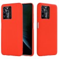 For ZTE Blade V30 Solid Color Liquid Silicone Dropproof Full Coverage Protective Case(Red)
