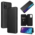 For ZTE Blade V30 Vita Carbon Fiber Texture Horizontal Flip TPU + PC + PU Leather Case with Card Slo