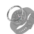 For Samsung Galaxy Watch4 Classic 42mm Smart Watch Steel Bezel Ring, E Version(Silver Ring Black Let