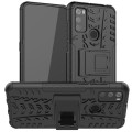 For Alcatel 3L (2021) Tire Texture Shockproof TPU+PC Protective Case with Holder(Black)