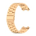 For OPPO Watch 2 46mm Stainless Steel Three-beads Watch Band(Rose Gold)