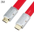 ULT-unite 4K Ultra HD Gold-plated HDMI to HDMI Flat Cable, Cable Length:3m(Red)