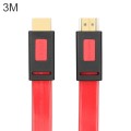 ULT-unite 4K Ultra HD Gold-plated HDMI to HDMI Flat Cable, Cable Length:3m(Transparent Red)