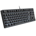 HXSJ L600 87 Keys USB-C / Type-C Wired Red Shaft Mechanical Keyboard with Cool Backlight(Black)