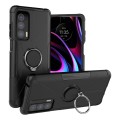 For Motorola Edge 2021 Armor Bear Shockproof PC + TPU Phone Protective Case with Ring Holder(Black)