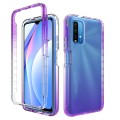 For Xiaomi Poco M3 High Transparency Two-color Gradual Change PC+TPU Phone Case(Purple)