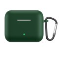 Solid Color Silicone Earphone Protective Case with Hook For Honor Earbuds X2(Dark Night Green)