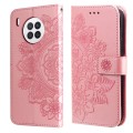 For Huawei nova 8i / Honor 50 Lite 7-petal Flowers Embossed Flip Leather Phone Case with Holder & Ca