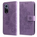 For Huawei nova 9 / Honor 50 7-petal Flowers Embossed Flip Leather Phone Case with Holder & Card Slo
