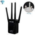 Wireless Smart WiFi Router Repeater with 4 WiFi Antennas, Plug Specification:UK Plug(Black)
