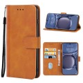 For Huawei P50 Pro Leather Phone Case(Brown)