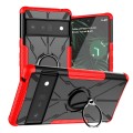 For Google Pixel 6 Pro Armor Bear Shockproof PC + TPU Phone Case with Ring Holder(Red)