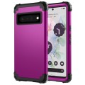 For Google Pixel 6 Pro 3 in 1 Shockproof PC + Silicone Protective Phone Case(Dark Purple + Black)