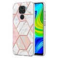 For Xiaomi Redmi Note 9 / 10X 4G Electroplating Splicing Marble TPU Phone Case(Pink White)