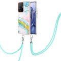 For Xiaomi Mi 11T / Mi 11T Pro Electroplating Marble IMD TPU Phone Case with Lanyard(Green 004)