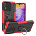 For Tecno Spark 8 Armor Bear Shockproof PC + TPU Phone Case with Ring Holder(Red)