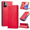 For Xiaomi Redmi Note 10 5G Magnetic Dual-fold Leather Phone Case(Red)