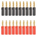 A6546 20 in 1 Car Red and Black Cover Gold-plated 4mm Banana Head Audio Plug