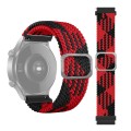 For Samsung Galaxy Watch4 40mm/44mm Nylon Braided Elasticity Watch Band(Red Black)