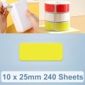 10 x 25mm 240 Sheets Thermal Printing Label Paper Stickers For NiiMbot D101 / D11(Yellow)
