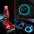 2 PCS Car Constellation Series AcrylicColorful USB Charger Water Cup Groove LED Atmosphere Light(Aqu