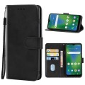 Leather Phone Case For Cricket Influence / Maestro Plus(Black)