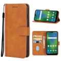 Leather Phone Case For Cricket Influence / Maestro Plus(Brown)
